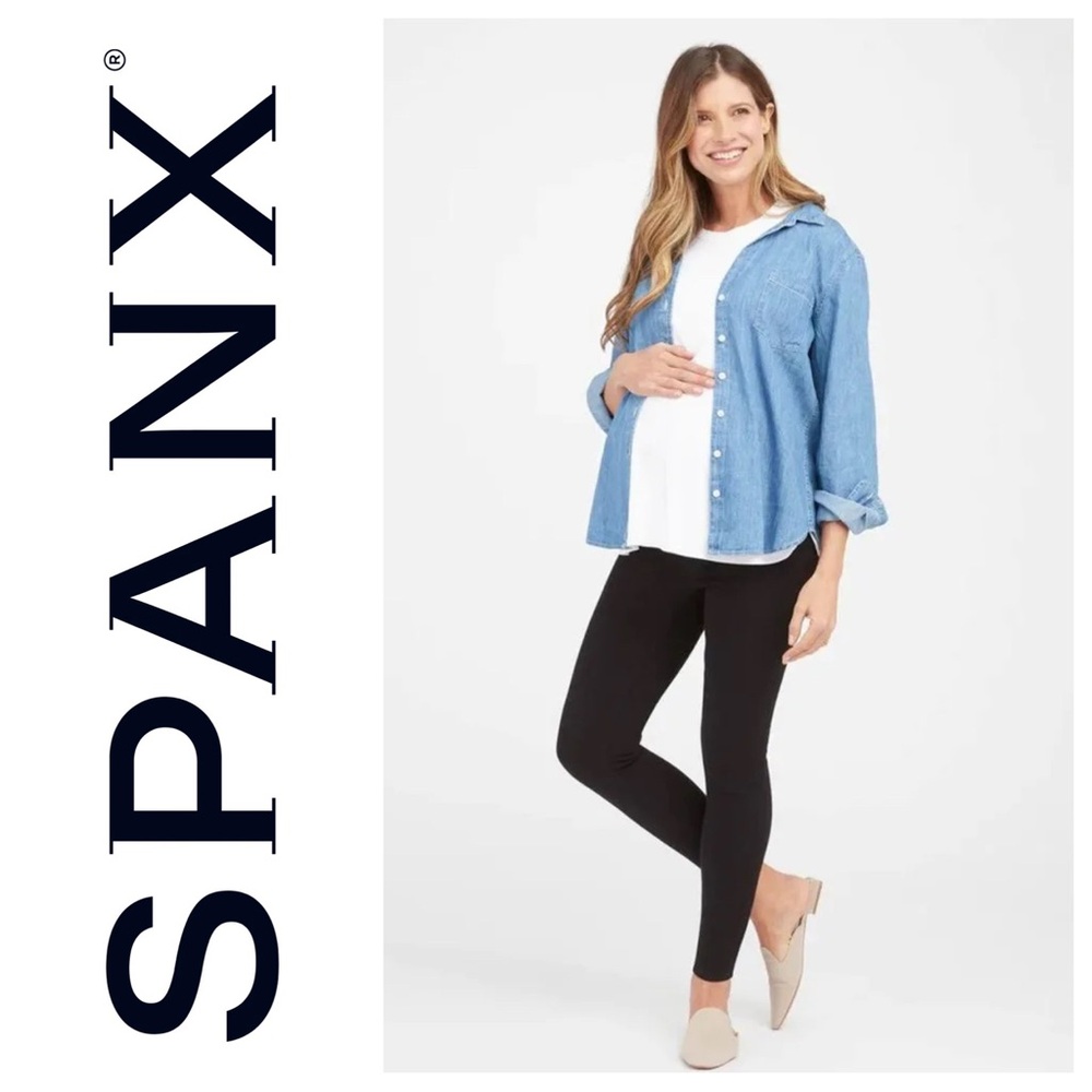 🆕 SPANX Mama maternity black jean-ish ankle leggings Size S